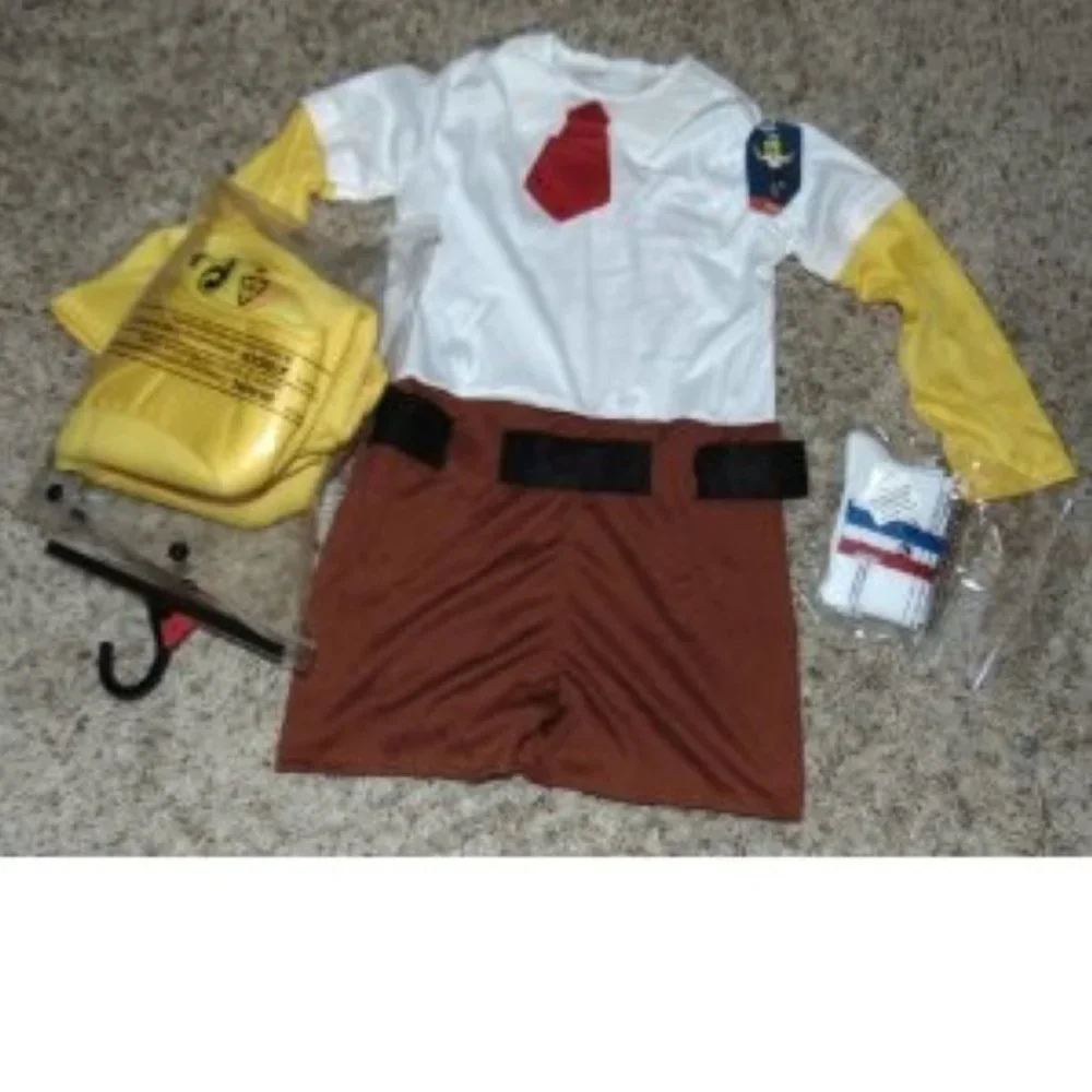 SpongeBob Halloween Costume 4/6 Nickelodeon Jumpsuit, Headpiece, Socks Boys 4 Pc